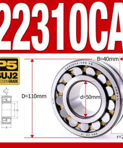 Vòng bi cà na tự lựa 2 dãy - bạc đạn cà na 22310CA/W33 (Có rãnh bôi trơn - lồng cách bi Đồng - kt 50*110*40 mm)