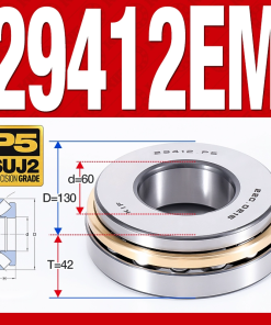 Vòng bi đĩa bay chặn trục - bạc đạn cà na chặn trục 29412M (lồng cách bi Đồng -  60*130*42 mm)