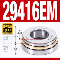 Vòng bi đĩa bay chặn trục - bạc đạn cà na chặn trục 29416M (lồng cách bi Đồng -  80*170*54 mm)