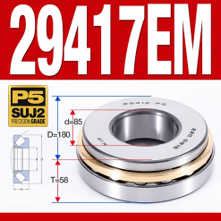 Vòng bi đĩa bay chặn trục - bạc đạn cà na chặn trục 29417M (lồng cách bi Đồng -  85*180*58 mm)