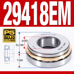 Vòng bi đĩa bay chặn trục - bạc đạn cà na chặn trục 29418M (lồng cách bi Đồng -  90*190*60 mm)