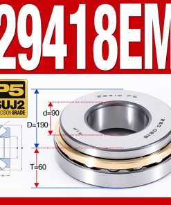 Vòng bi đĩa bay chặn trục - bạc đạn cà na chặn trục 29418M (lồng cách bi Đồng -  90*190*60 mm)