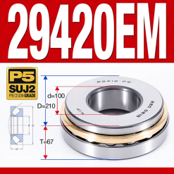 Vòng bi đĩa bay chặn trục - bạc đạn cà na chặn trục 29420M (lồng cách bi Đồng -  100*210*67 mm)