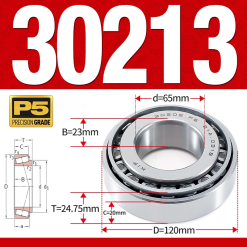 Vòng bi côn 1 dãy bi - bạc đạn bánh xe 30213  (Kích thước -  65*120*24,75 mm)