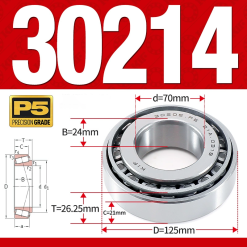 Vòng bi côn 1 dãy bi - bạc đạn bánh xe 30214  (Kích thước -  70*125*26,25 mm)