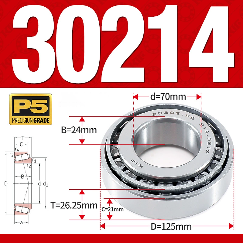 Vòng bi côn 1 dãy bi - bạc đạn bánh xe 30214  (Kích thước -  70*125*26,25 mm)