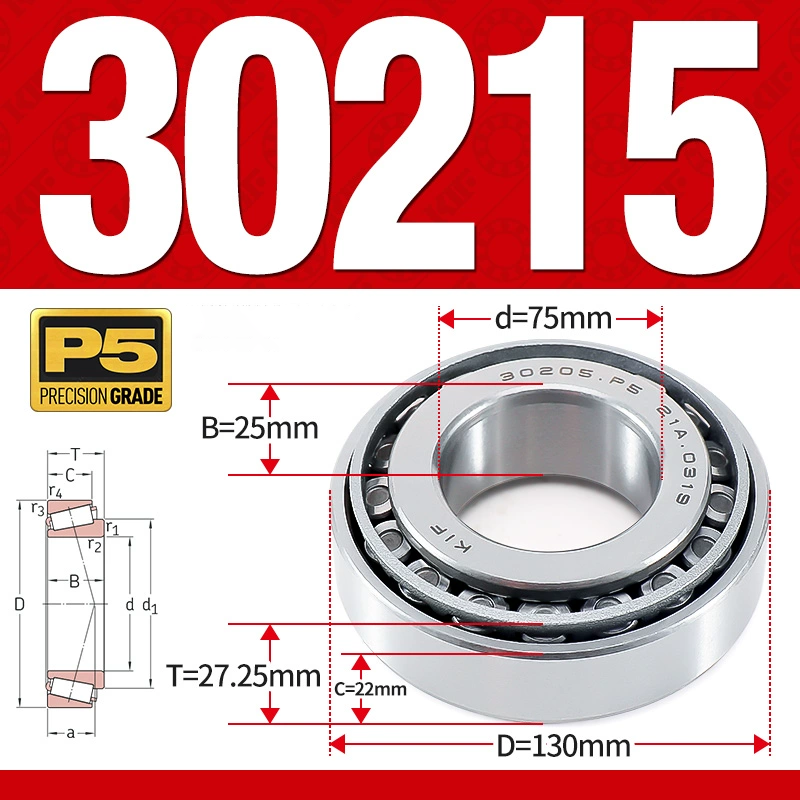 Vòng bi côn 1 dãy bi - bạc đạn bánh xe 30215  (Kích thước -  75*130*27,25 mm)