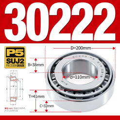 Vòng bi côn 1 dãy bi - bạc đạn bánh xe 30222  (Kích thước -  110*200*41 mm)