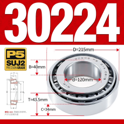 Vòng bi côn 1 dãy bi - bạc đạn bánh xe 30224  (Kích thước -  120*215*43,5 mm)