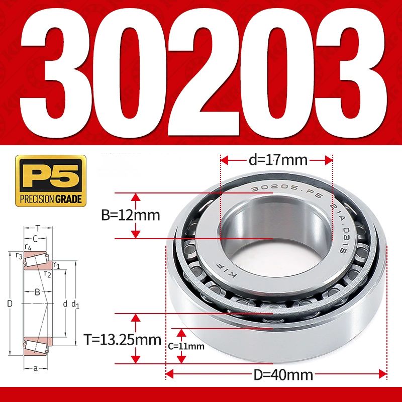 Vòng bi côn 1 dãy bi - bạc đạn bánh xe 30203  (Kích thước -  17*40*13,25 mm)