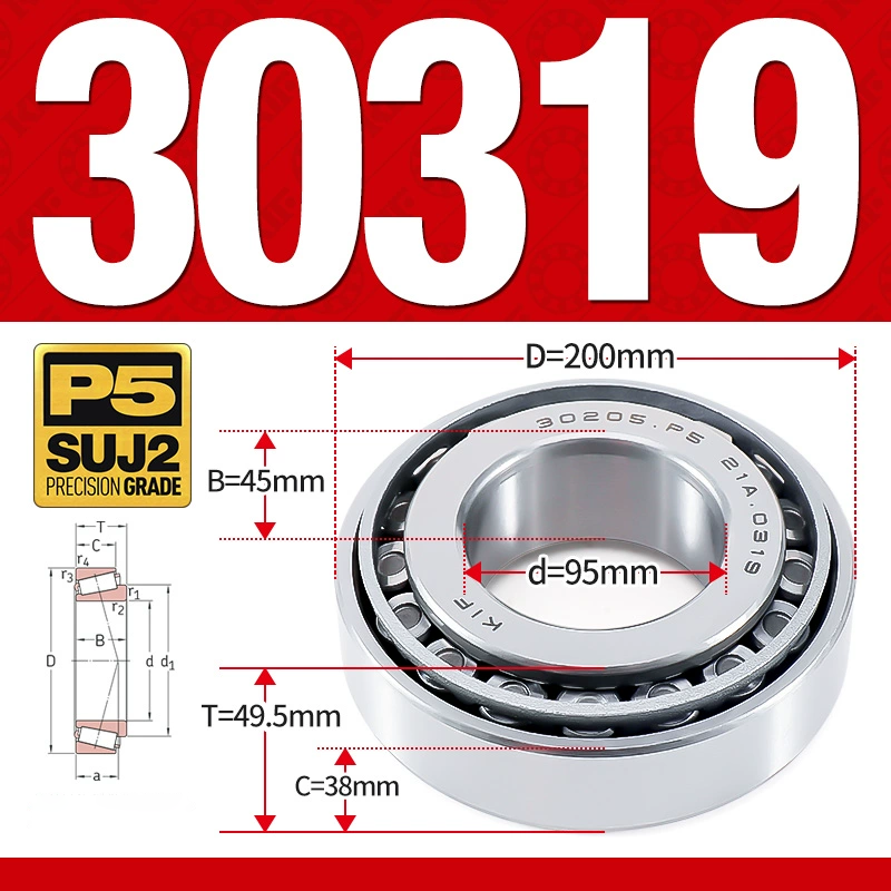 Vòng bi côn 1 dãy bi - bạc đạn bánh xe 30319  (Kích thước -  95*200*49,5 mm)