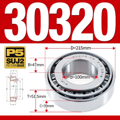 Vòng bi côn 1 dãy bi - bạc đạn bánh xe 30320  (Kích thước -  100*215*51,5 mm)