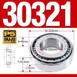 Vòng bi côn 1 dãy bi - bạc đạn bánh xe 30321  (Kích thước -  105*225*53,5 mm)