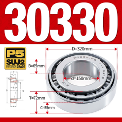 Vòng bi côn 1 dãy bi - bạc đạn bánh xe 30330  (Kích thước -  150*320*72 mm)