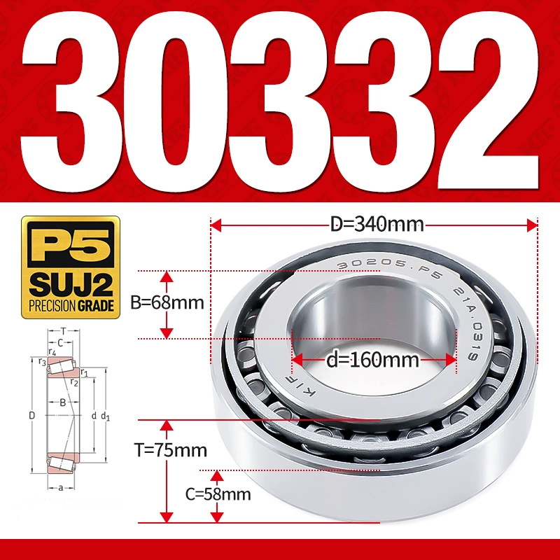 Vòng bi côn 1 dãy bi - bạc đạn bánh xe 30332  (Kích thước -  160*340*75 mm)