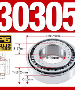 Vòng bi côn 1 dãy bi - bạc đạn bánh xe 30305  (Kích thước -  25*62*18,25 mm)