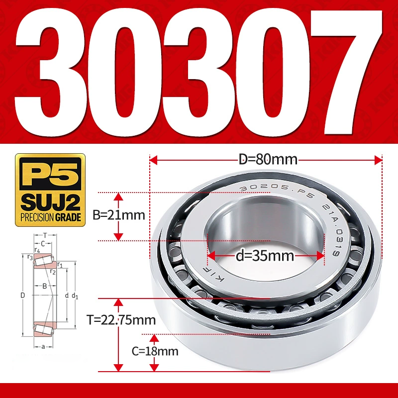 Vòng bi côn 1 dãy bi - bạc đạn bánh xe 30307  (Kích thước -  35*80*22,75 mm)