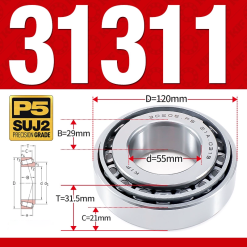 Vòng bi côn 1 dãy bi - bạc đạn bánh xe 31311 (Kích thước -  55*120*31,5 mm)