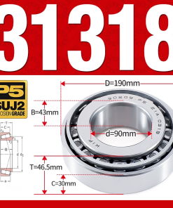 Vòng bi côn 1 dãy bi - bạc đạn bánh xe 31318 (Kích thước -  90*190*46,5 mm)