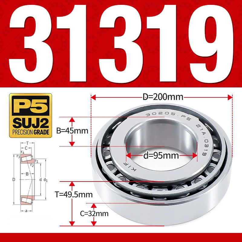 Vòng bi côn 1 dãy bi - bạc đạn bánh xe 31319 (Kích thước -  95*200*49,5 mm)