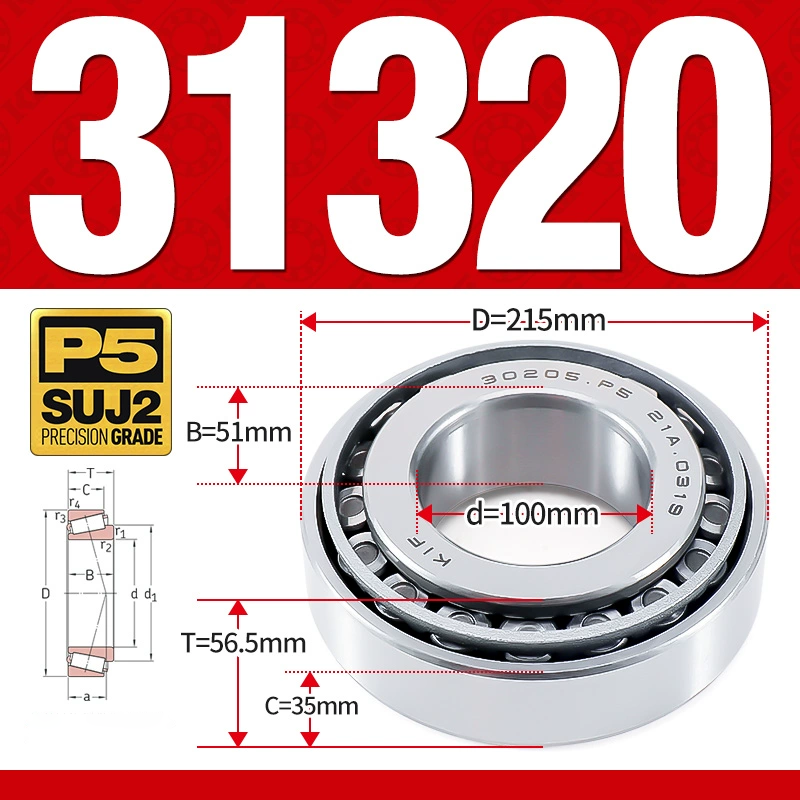 Vòng bi côn 1 dãy bi - bạc đạn bánh xe 31320 (Kích thước -  100*215*56,5 mm)