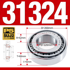 Vòng bi côn 1 dãy bi - bạc đạn bánh xe 31324 (Kích thước -  120*260*68 mm)