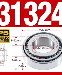 Vòng bi côn 1 dãy bi - bạc đạn bánh xe 31324 (Kích thước -  120*260*68 mm)