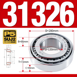 Vòng bi côn 1 dãy bi - bạc đạn bánh xe 31326 (Kích thước -  130*280*72 mm)