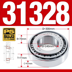 Vòng bi côn 1 dãy bi - bạc đạn bánh xe 31328 (Kích thước -  140*300*77 mm)