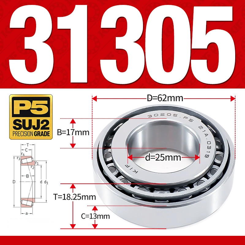 Vòng bi côn 1 dãy bi - bạc đạn bánh xe 31305 (Kích thước -  25*62*18,25 mm)