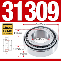 Vòng bi côn 1 dãy bi - bạc đạn bánh xe 31309 (Kích thước -  45*100*27.25 mm)