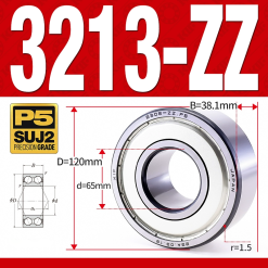 Vòng bi - bạc đạn 3213-ZZ  (Phớt kim loại - 65*120*38.1 mm)