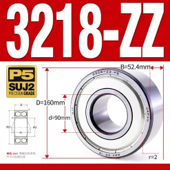 Vòng bi - bạc đạn 3218-ZZ  (Phớt kim loại - 90*160*52,4 mm)