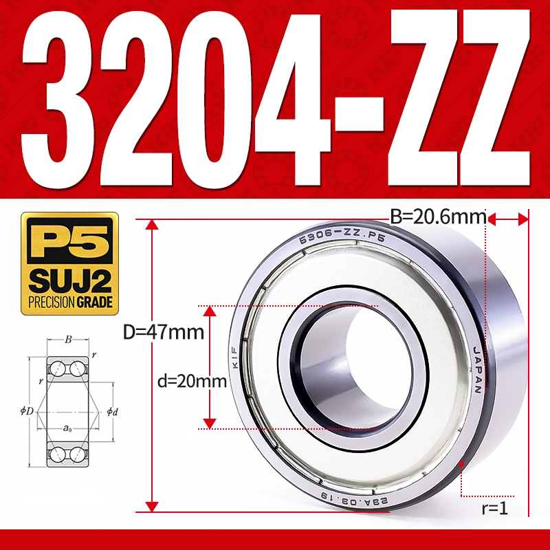 Vòng bi - bạc đạn 3204-ZZ  (Phớt kim loại -  20*47*20.6 mm)