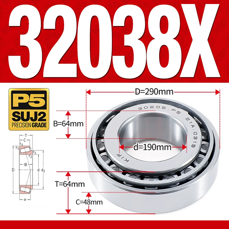 Vòng bi côn 1 dãy bi - bạc đạn bánh xe 32038X (Kích thước -  90*290*64 mm)