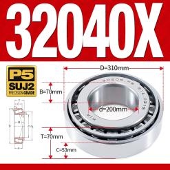 Vòng bi côn 1 dãy bi - bạc đạn bánh xe 32040X (Kích thước -  200*310*70 mm)