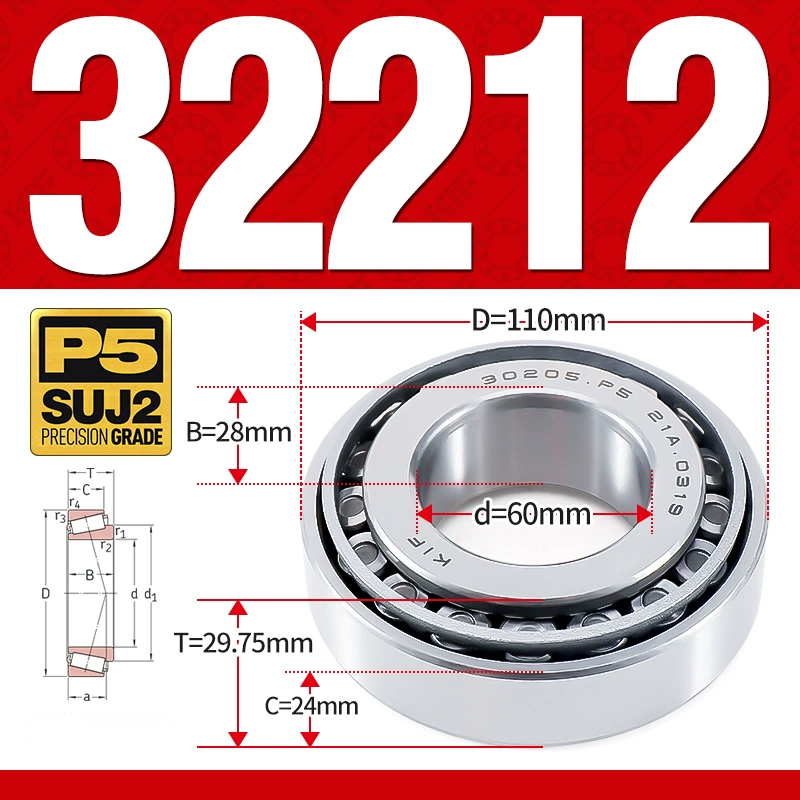 Vòng bi côn 1 dãy bi - bạc đạn bánh xe 32212 (Kích thước -  60*100*29,75 mm)