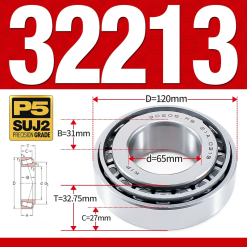 Vòng bi côn 1 dãy bi - bạc đạn bánh xe 32213 (Kích thước -  65*120*32,75 mm)