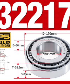 Vòng bi côn 1 dãy bi - bạc đạn bánh xe 32217 (Kích thước -  85*150*38,5 mm)