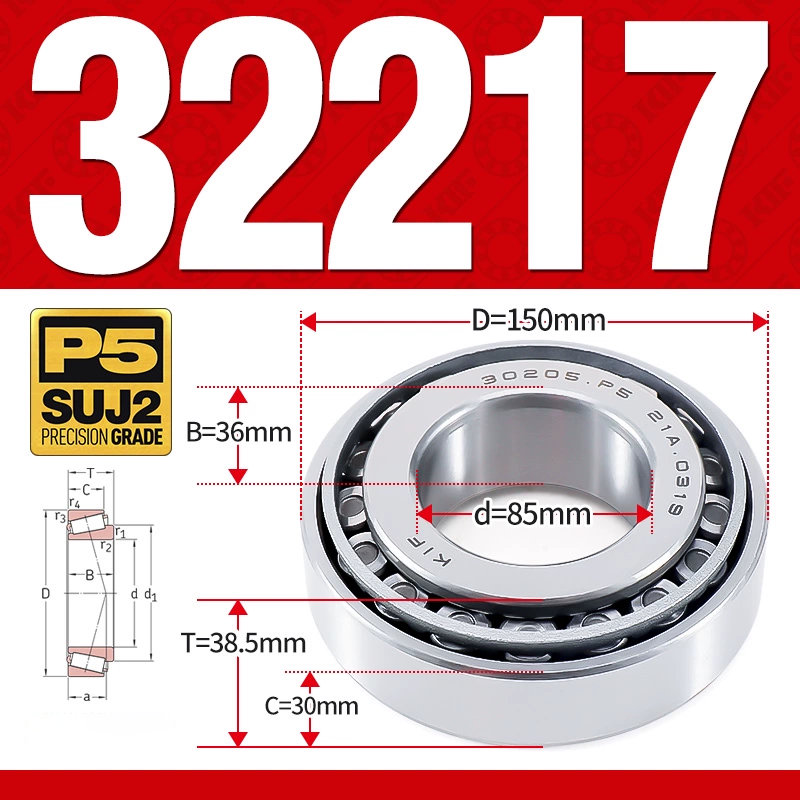 Vòng bi côn 1 dãy bi - bạc đạn bánh xe 32217 (Kích thước -  85*150*38,5 mm)