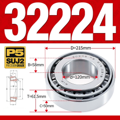 Vòng bi côn 1 dãy bi - bạc đạn bánh xe 32224 (Kích thước -  120*215*61,5 mm)