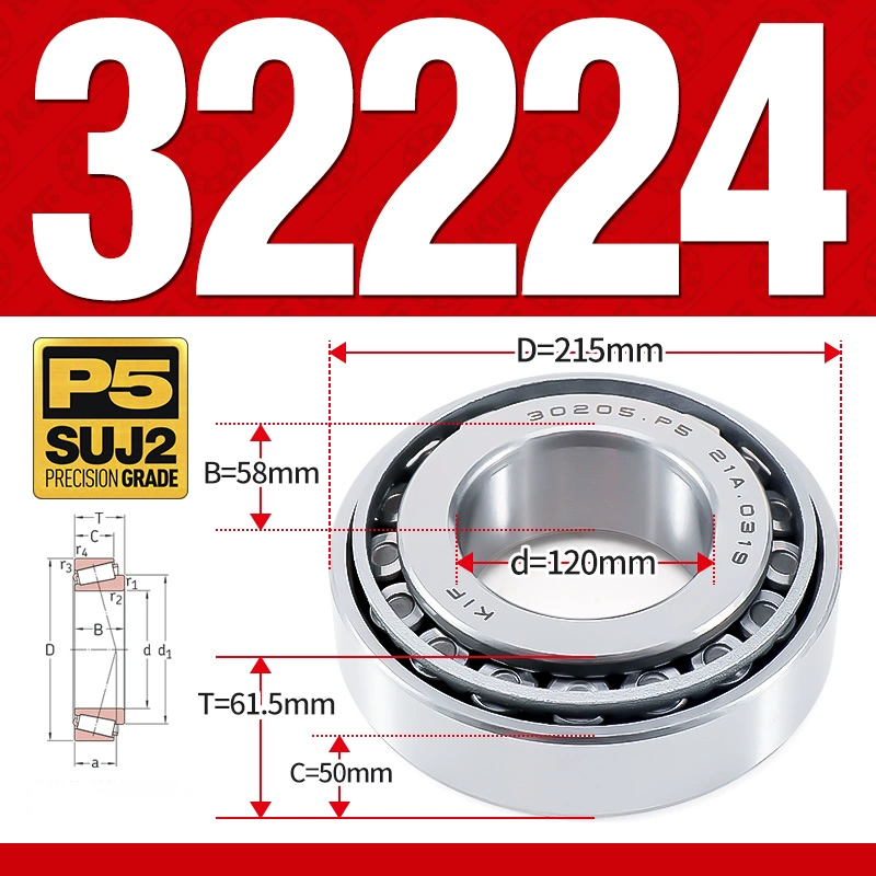 Vòng bi côn 1 dãy bi - bạc đạn bánh xe 32224 (Kích thước -  120*215*61,5 mm)