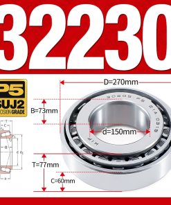 Vòng bi côn 1 dãy bi - bạc đạn bánh xe 32230 (Kích thước -  150*270*77 mm)