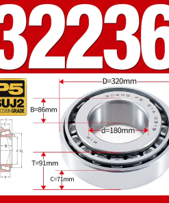 Vòng bi côn 1 dãy bi - bạc đạn bánh xe 32236 (Kích thước -  180*320*91 mm)