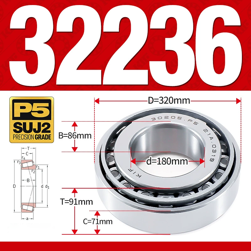 Vòng bi côn 1 dãy bi - bạc đạn bánh xe 32236 (Kích thước -  180*320*91 mm)