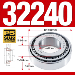 Vòng bi côn 1 dãy bi - bạc đạn bánh xe 32240 (Kích thước -  200*360*104 mm)