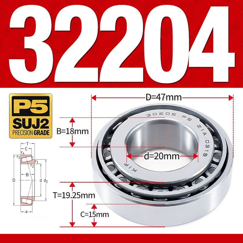 Vòng bi côn 1 dãy bi - bạc đạn bánh xe 32204 (Kích thước -  20*47*19.25 mm)