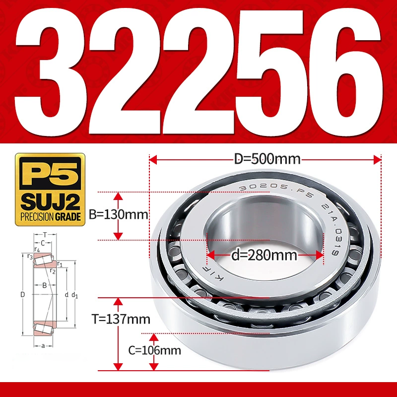 Vòng bi côn 1 dãy bi - bạc đạn bánh xe 32256 (Kích thước -  280*500*137 mm)