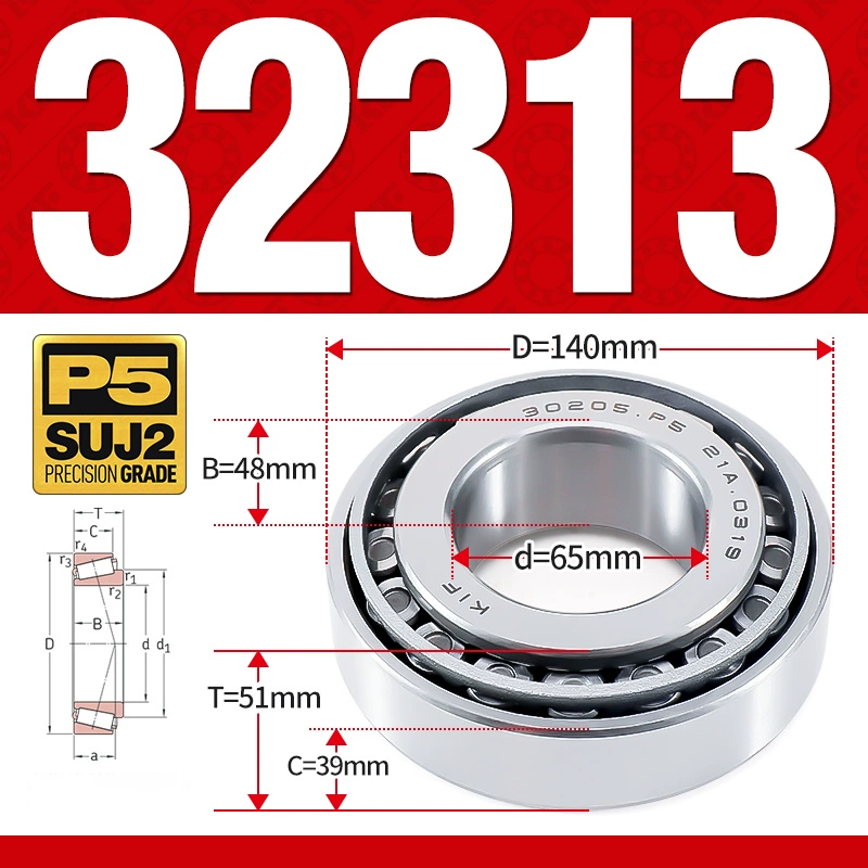 Vòng bi côn 1 dãy bi - bạc đạn bánh xe 32313 (Kích thước -  65*140*51 mm)