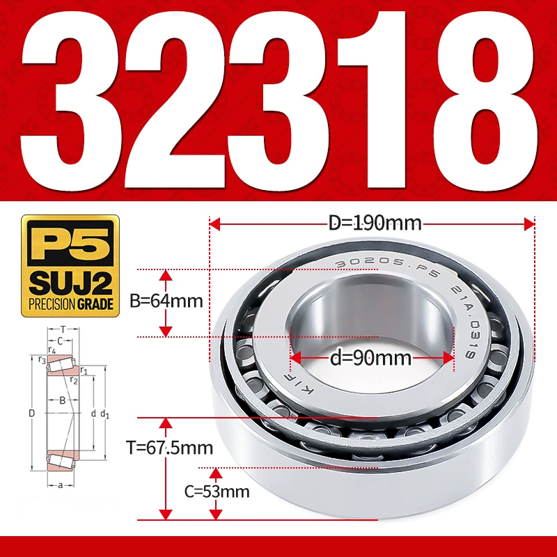 Vòng bi côn 1 dãy bi - bạc đạn bánh xe 32318 (Kích thước -  90*190*67,5 mm)
